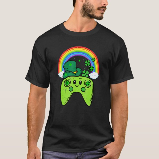 Irish Video Game Controller St Patrick Day Gamer B T-Shirt (Vorderseite)