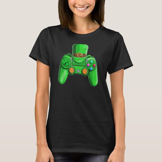 Irish Video Game Controller St Patrick Day Gamer B T-Shirt (Vorderseite)