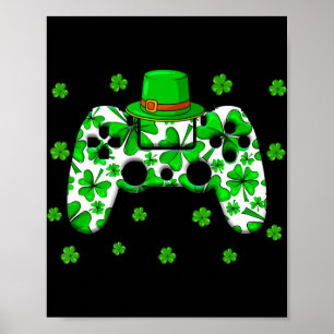 Irish Video Game Controller St Patricks Day Gamer Poster