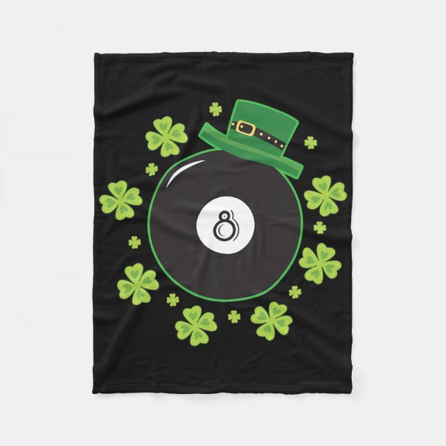 Irish Vierblättriges Kleeblatt Shooting Pool Ball  Fleecedecke (Vorderseite)