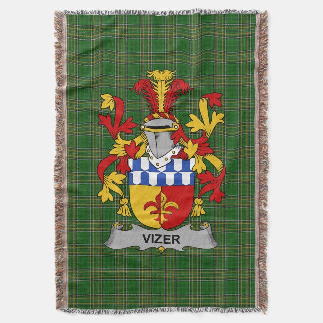 Irish Vizer Coat of Arms Familienwappen Irland Decke (Vorderseite Vertikal)