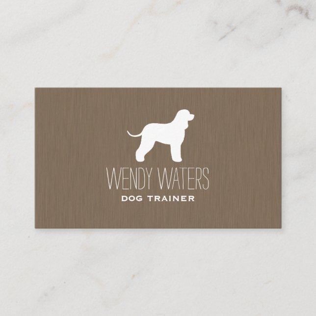 Irish Water Spanel Hunde Rasse Silhouette Visitenkarte (Vorderseite)