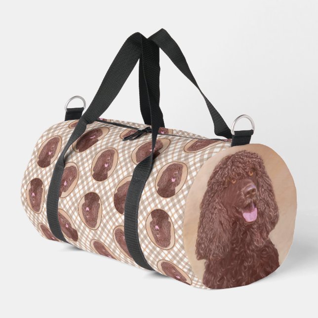 Irish Water Spanel IWS Malerei Original Hunde Kuns Duffle Bag (Linke Seite)