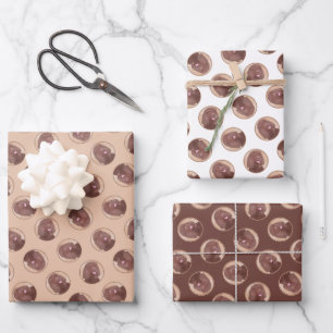 Irish Water Spanel IWS Malerei Original Hunde Kuns Geschenkpapier Set