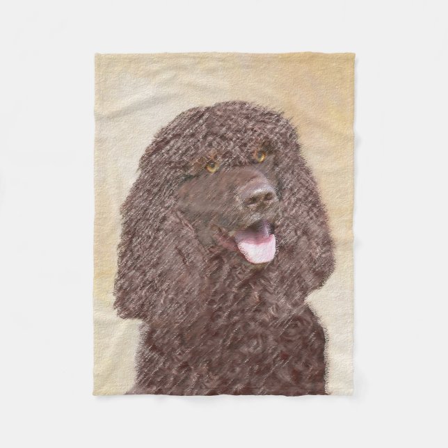 Irish Water Spanel Painting - Original Dog Art Fleecedecke (Vorderseite)