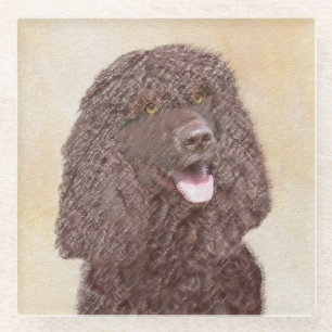 Irish Water Spanel Painting - Original Dog Art Glasuntersetzer