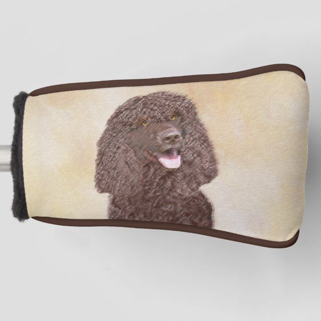 Irish Water Spanel Painting - Original Dog Art Golf Headcover (Vorderseite)