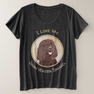 Irish Water Spanel Painting - Original Dog Art Große Größe T-Shirt