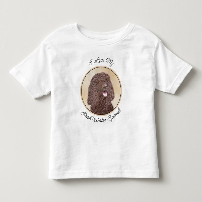 Irish Water Spanel Painting - Original Dog Art Kleinkind T-shirt (Vorderseite)