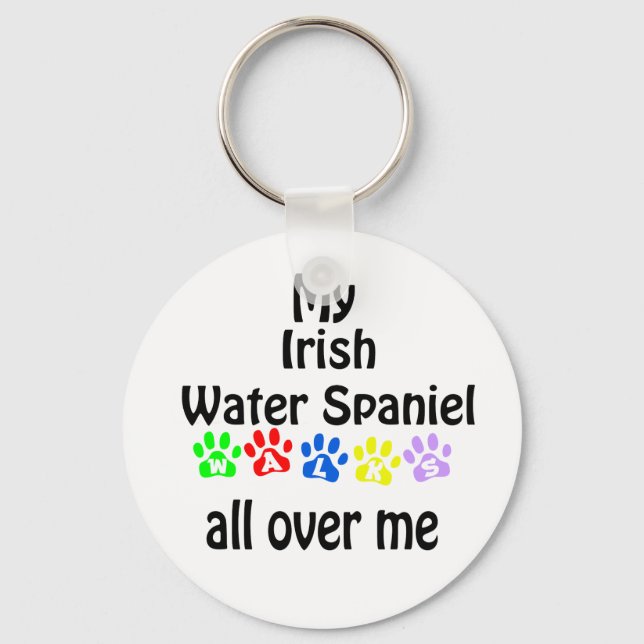 Irish Water Spanel Walks Design Schlüsselanhänger (Vorderseite)