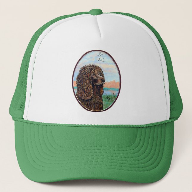 Irish Water Spaniel Hasel Truckerkappe (Vorderseite)
