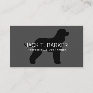 Irish Water Spaniel Silhouette Black Visitenkarte