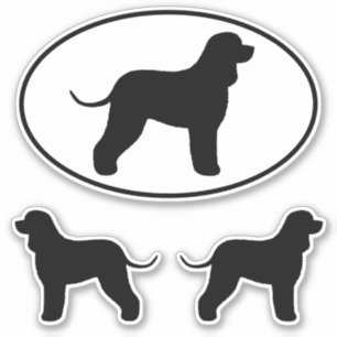 Irish Water Spaniel Silhouetten Vinyl Sticker Set