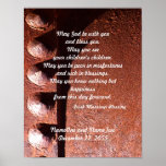 Irish Wedding Blessing, Marriage Rusty Metal Print Poster<br><div class="desc">This is a beautiful Irish wedding / marriage blessing. It begins with "May God be with you and bless you" and ends with "May you know nothing but happiness from this day forward". It is made into an 11" x 14" poster, with a background of our original photograph of rusty...</div>