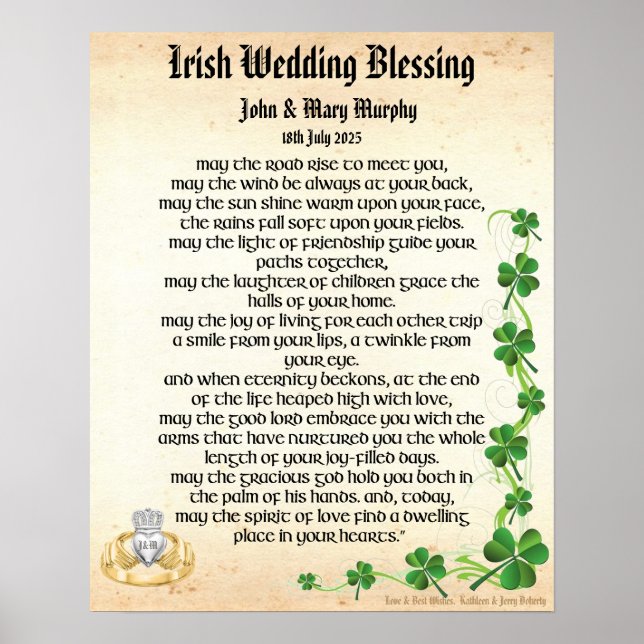 Irish Wedding Blessing Poster (Vorne)