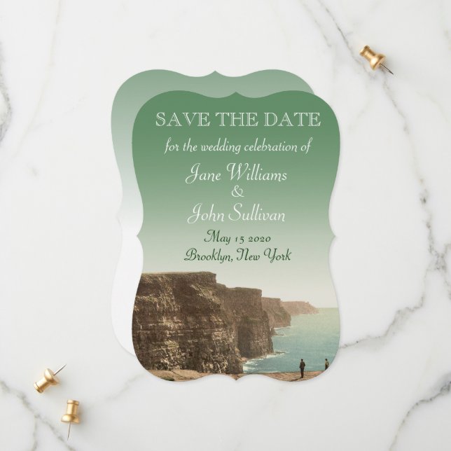 Irish Wedding Cliffs of Moher Save the Date (Vorderseite/Rückseite Beispiel)