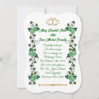 Irish Wedding Einladung Kleeblatts und grüne Rose