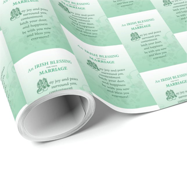 Irish Wedding Glückwunsch Segen Geschenkpapier (Rolleneckpunkt)
