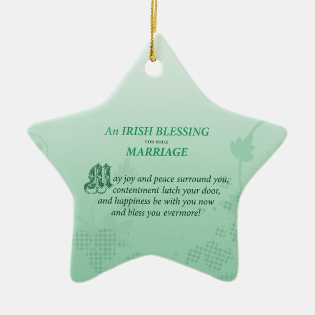 Irish Wedding Glückwunsch Segen Keramikornament (Vorne)