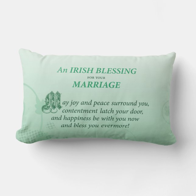 Irish Wedding Glückwunsch Segen Lendenkissen (Vorderseite)