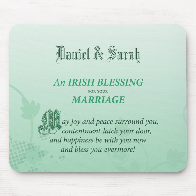 Irish Wedding Glückwunsch Segen Mousepad (Vorne)