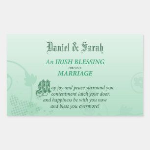 Irish Wedding Glückwunsch Segen Rechteckiger Aufkleber