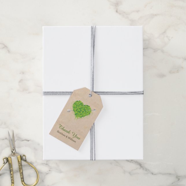 Irish Wedding Kleeblatt Heart Geschenkanhänger (Mit Garn)