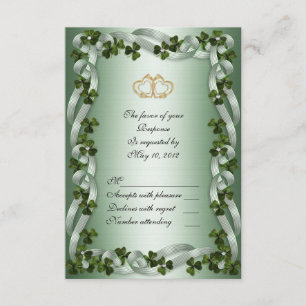 Irish wedding RSVP Card Kleeblatts Karte