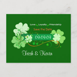 Irish Wedding Save the Date Postcard Ankündigungspostkarte