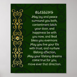 Irish Wedding Sessing Gebet Gold Green Design Poster