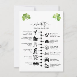 Irish Wedding Timeline Guest Itinerary Hinweiskarte