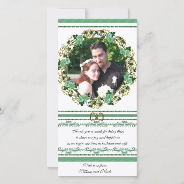 Irish Wedding Vielen Dank für Ihr Foto Card Blumen Dankeskarte (Vorderseite)