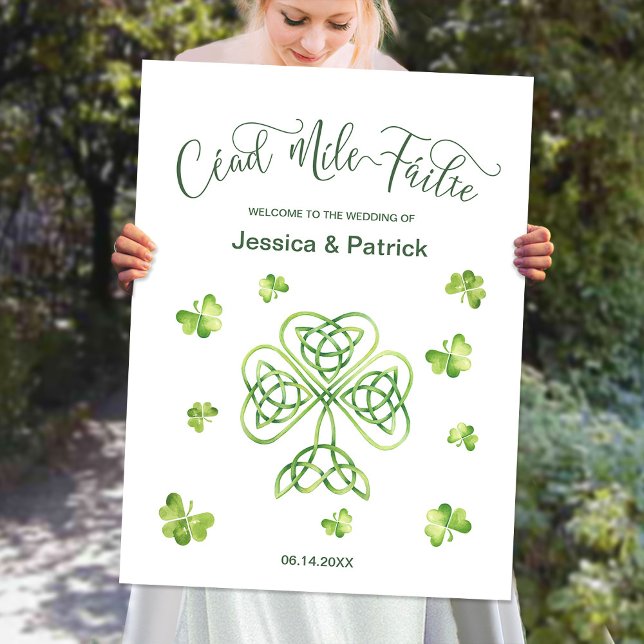Irish Wedding Welcome Sign Cead Mile Failte Poster (Von Creator hochgeladen)