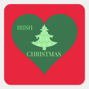 Irish Weihnachten Quadratischer Aufkleber