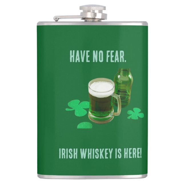 Irish Whiskey Is Here Vinyl Wrapped Flask Flachmann (Vorderseite)