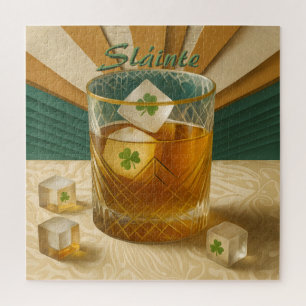 Irish Whiskey Tumbler Shamrock Eis "Sláinte!"