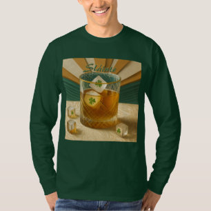 Irish Whiskey Tumbler Shamrock Eis "Sláinte!" T-Shirt
