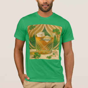 Irish Whiskey Tumbler "Sláinte!" mit Shamrocks T-Shirt