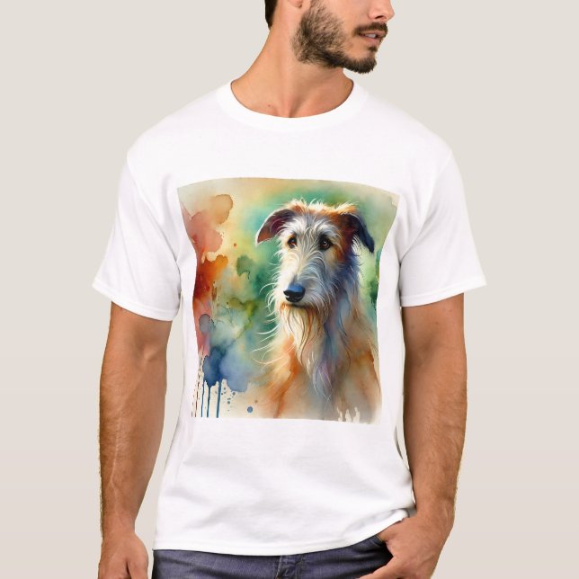 Irish Wolfhound 100924AREF150 - Watercolor T-Shirt (Vorderseite)