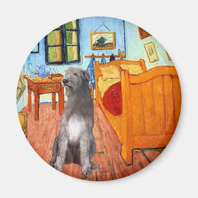 Irish Wolfhound 1 - Saal in Arles Magnet (Vorne)