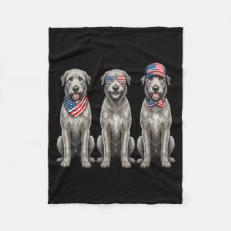 Irish Wolfhound 4. Juli Amerikanische Flagge Hund Fleecedecke