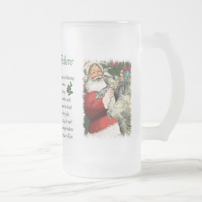 Irish Wolfhound Christmas Geschenke Mattglas Bierglas (Rechts)