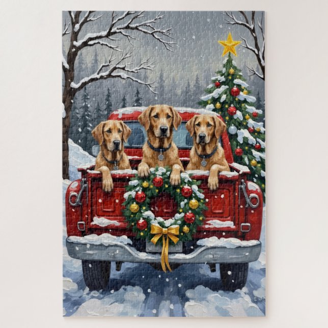 Irish Wolfhound Christmas Red Truck Holiday Gift (Vertikal)