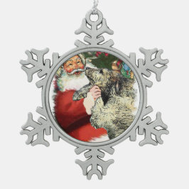 Irish Wolfhound Christmas Schneeflocken Zinn-Ornament
