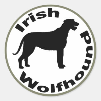 Irish Wolfhound Circle Border Runder Aufkleber