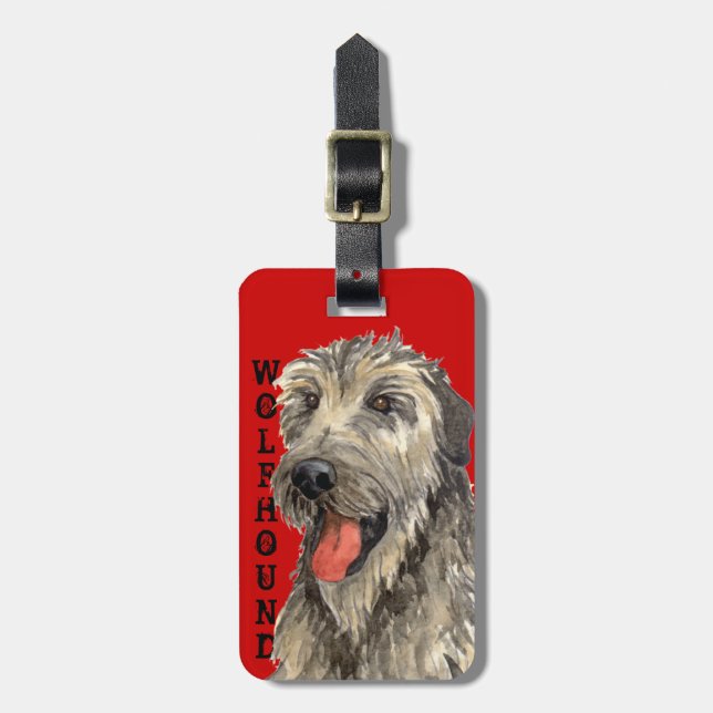 Irish Wolfhound Color Block Gepäckanhänger (Vorderseite vertikal)
