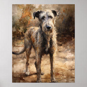 Irish Wolfhound Dog Art Poster