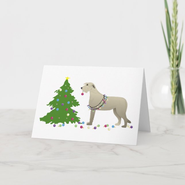 Irish Wolfhound Dog Breed Silhouette Weihnachten (Vorderseite)