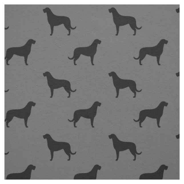 Irish Wolfhound Dog Breed Silhouetten Gemustert Stoff (Muster)