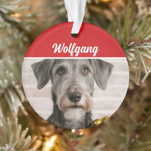 Irish Wolfhound Dog Holiday Photo Christmas Ornament (Baum)